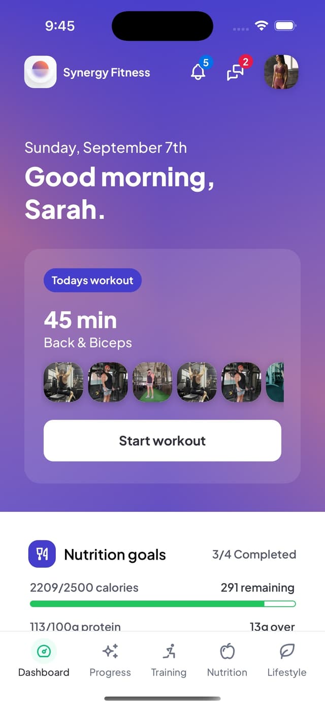 Branded mobile app interface