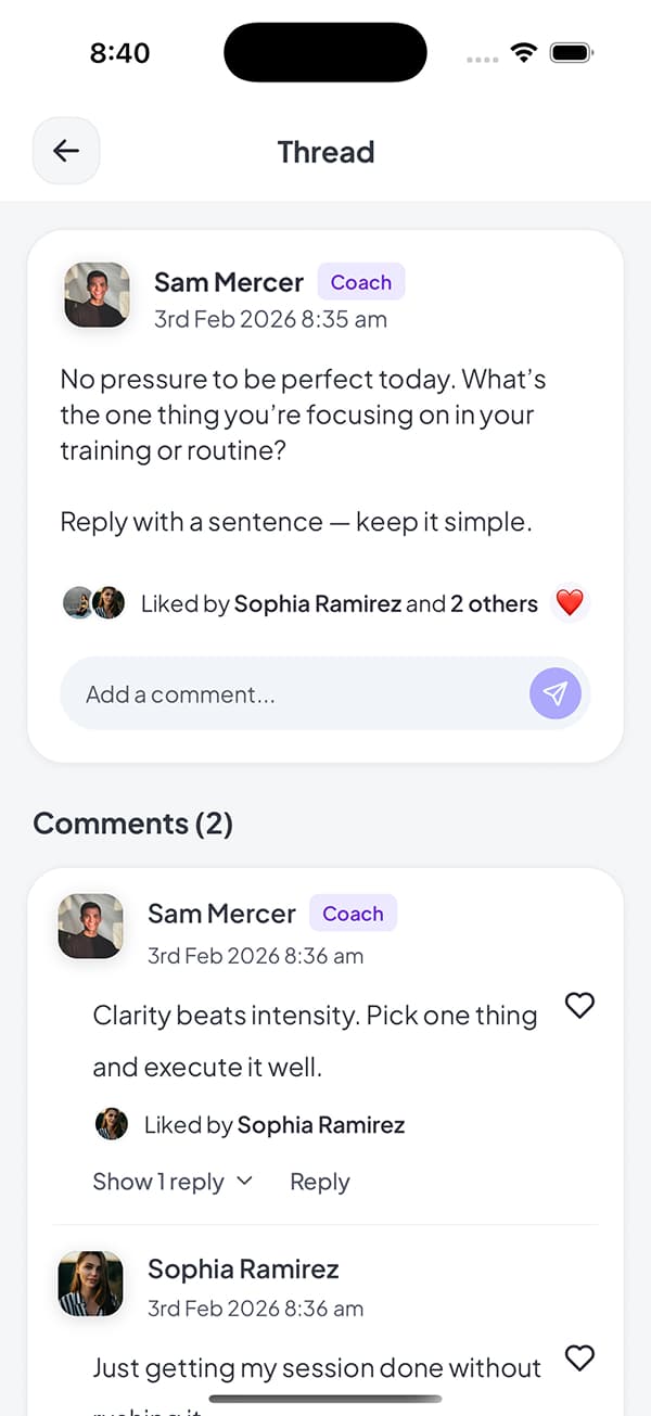 Thread comments view