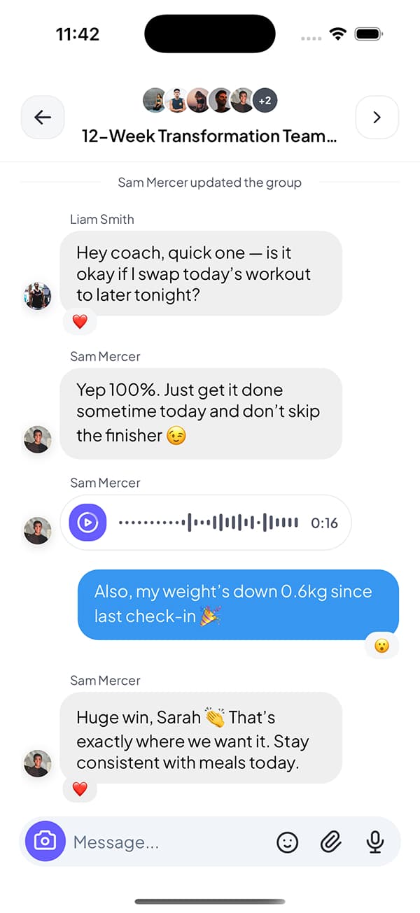 Group chat on mobile