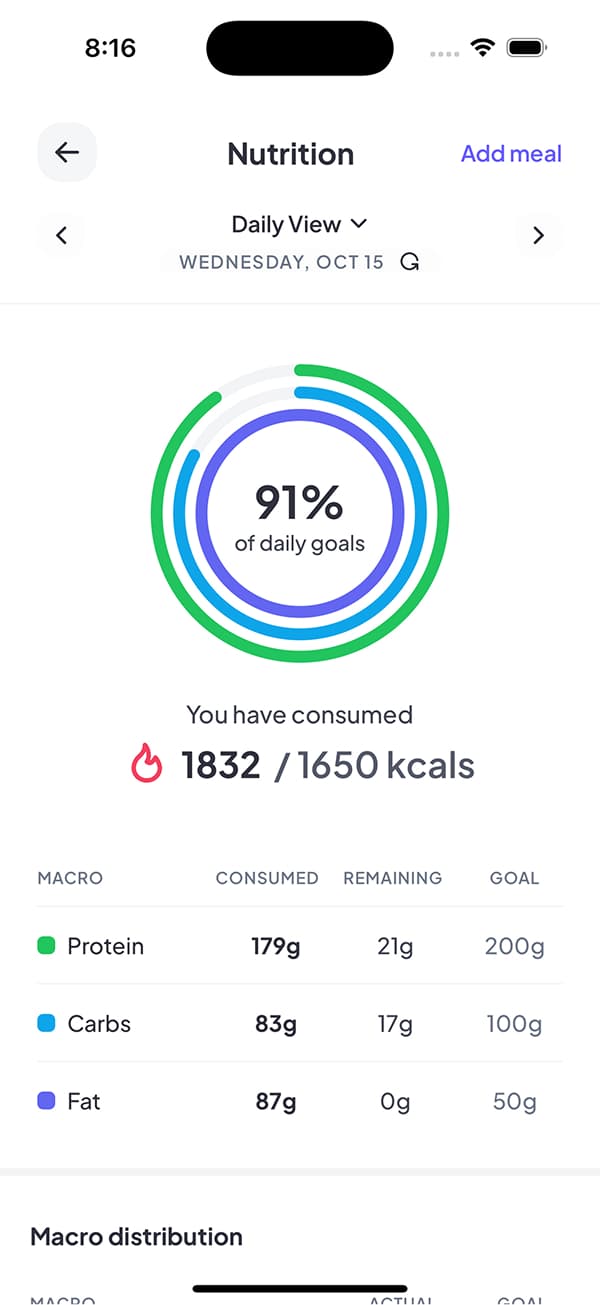 Daily goal tracking