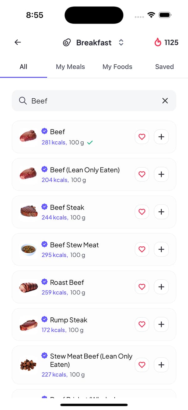 Food search and logging