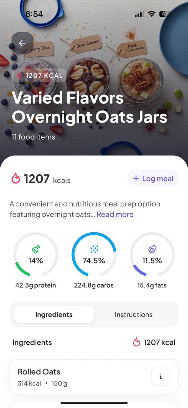 Recipe preview screen