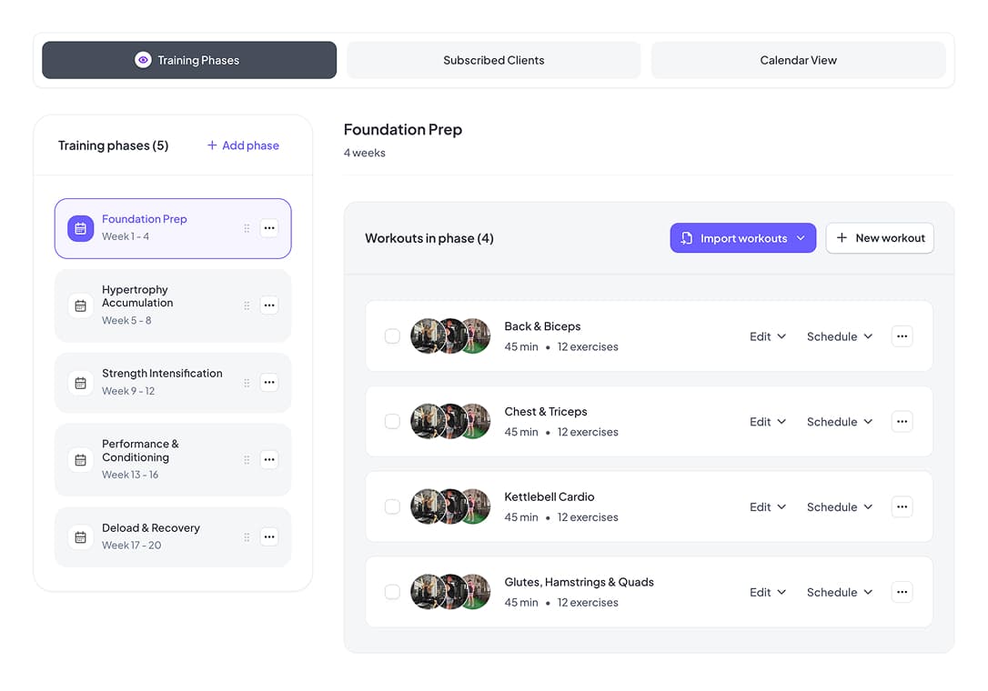 Phased program builder