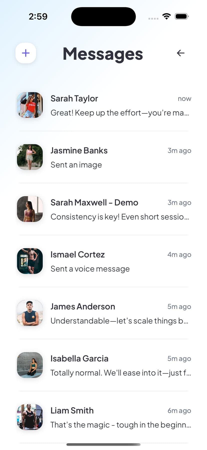 Seamless client-coach communication features