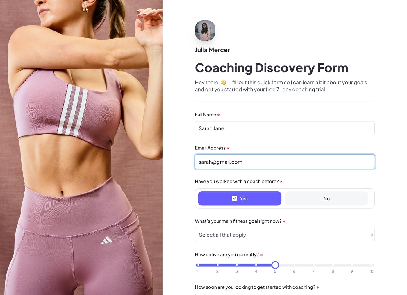 Check-in forms interface
