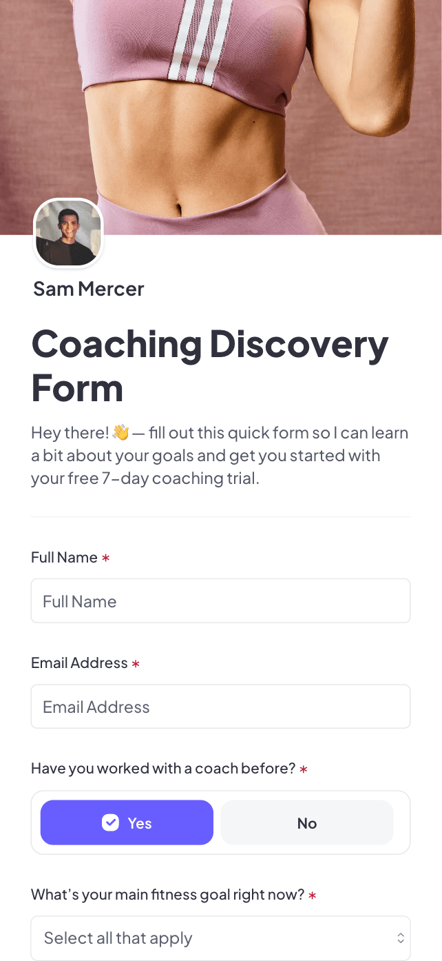 Client reviewing past form submissions and feedback