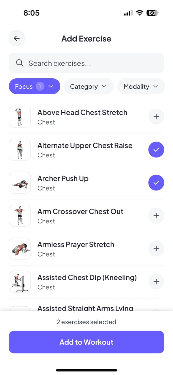Add and swap exercises