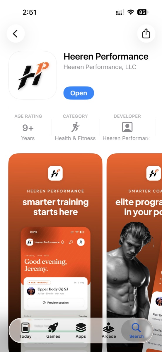 Heeren Performance's App Store listing